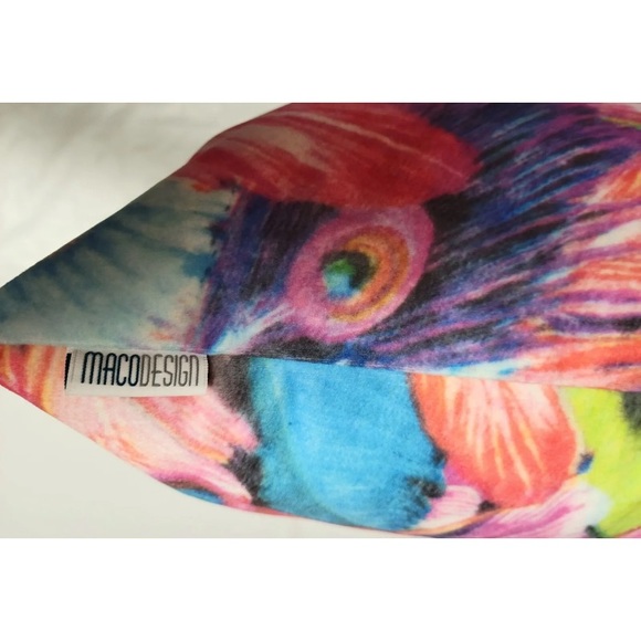 Macodesign Throw Pillow Peacock Feather European Collection Poland Decor Vibrant - Picture 4 of 9